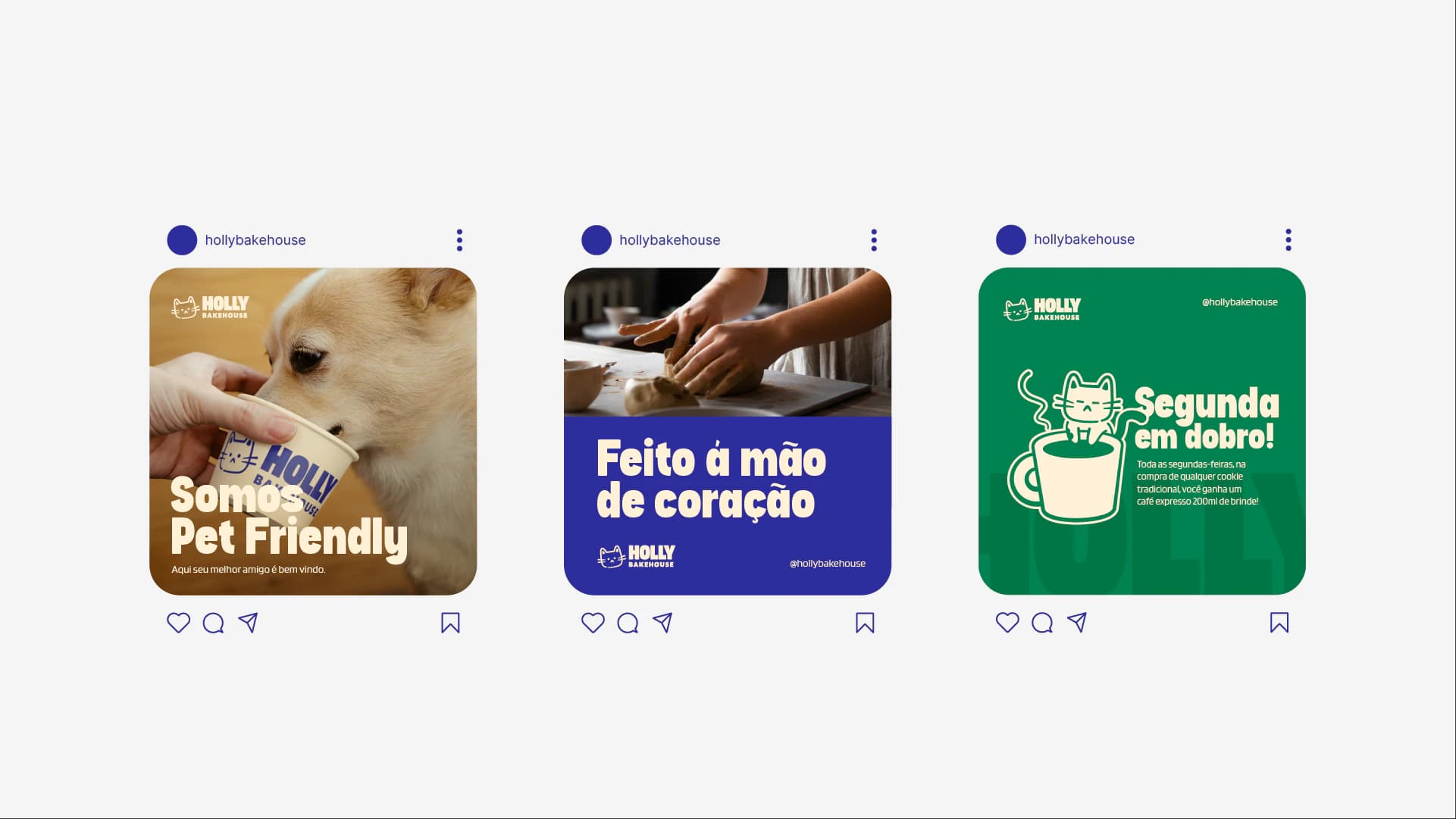 Posts de redes sociais da Holly Bakehouse