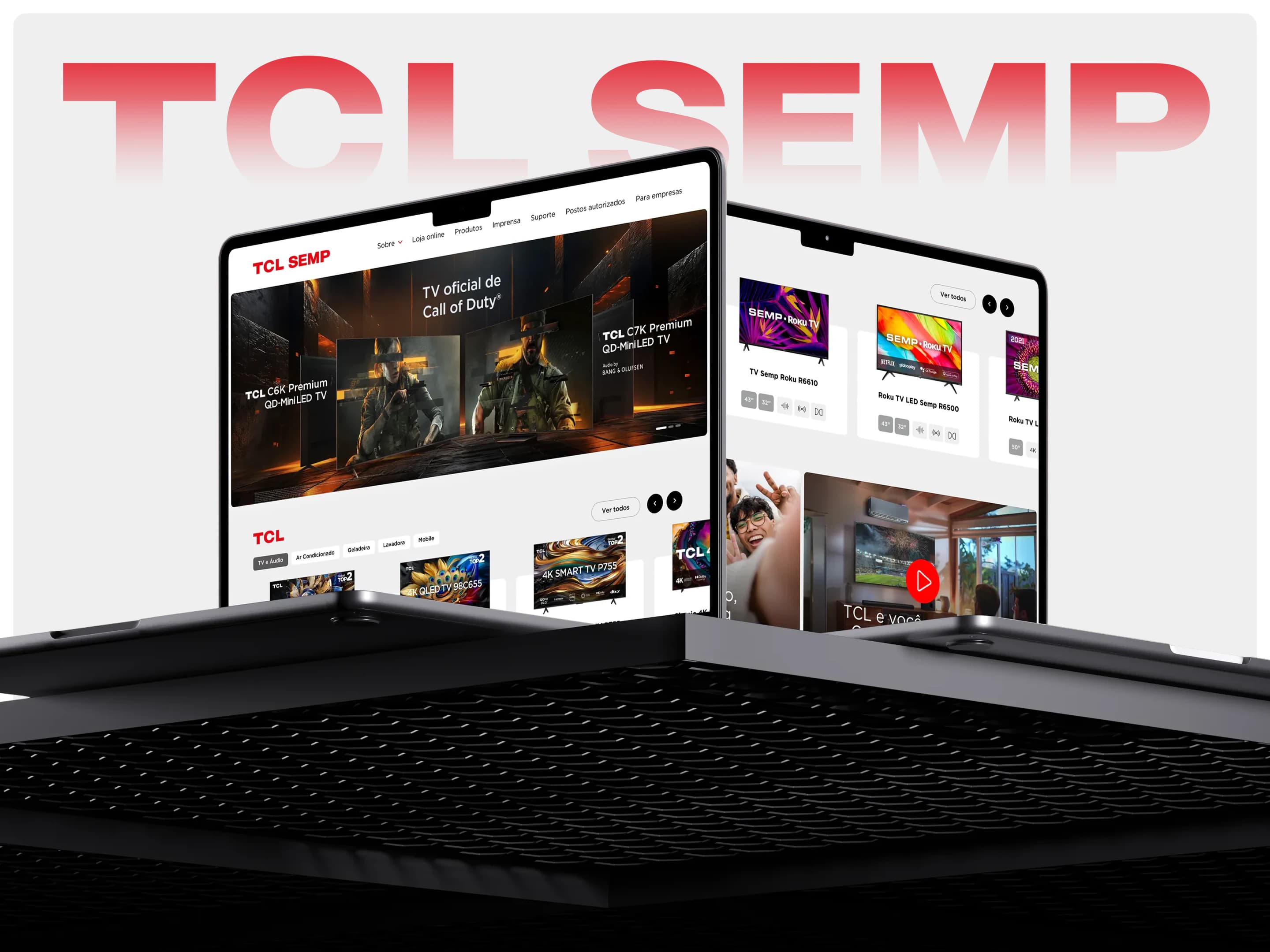 Novo site da TCL SEMP em notebooks, sob o logo da marca